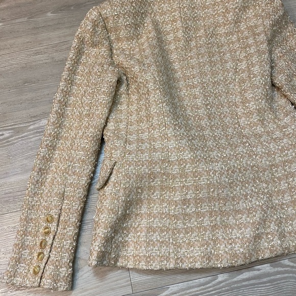 L'AGENCE LAGENCE Kenzie Double Breasted Tweed Blazer in Rose Gold Size 2 - Picture 14 of 16